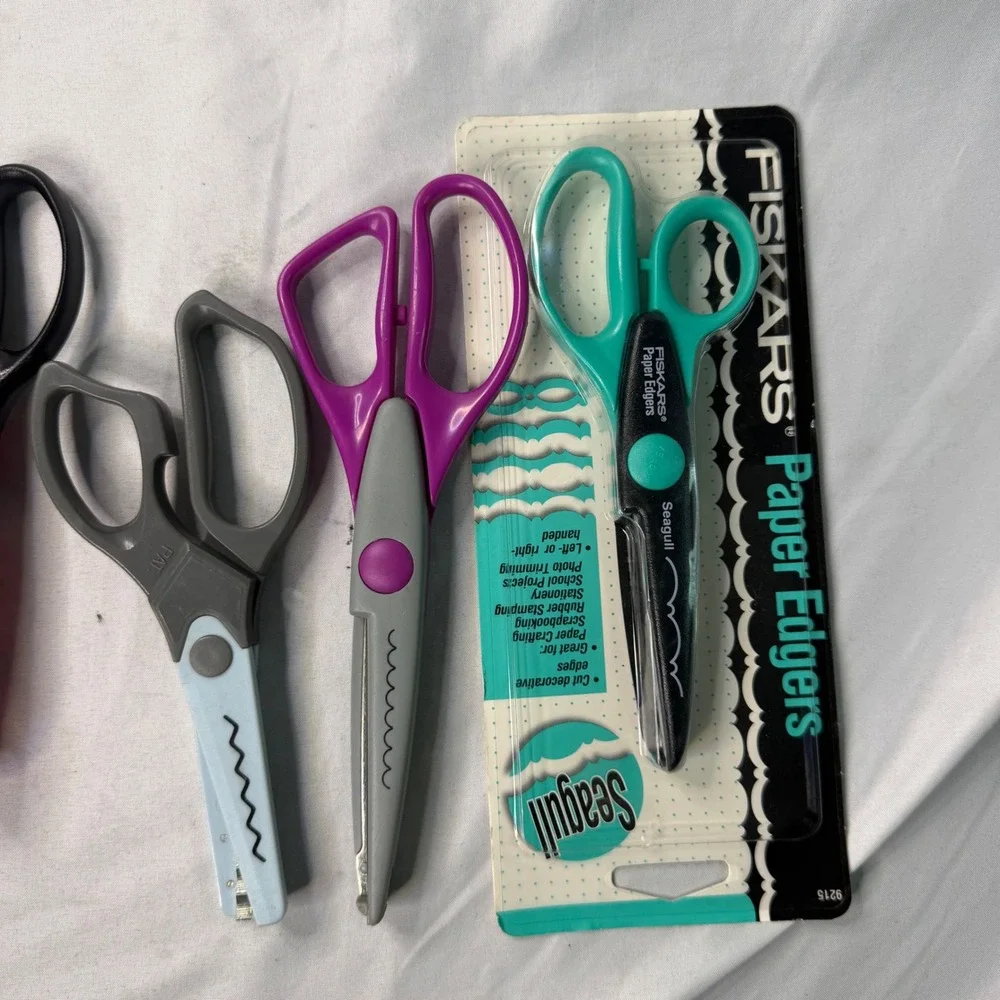 Fiskars Paper Edgers Decorative Craft Scissors Lot of 5 Scallop Seagull Elegance
